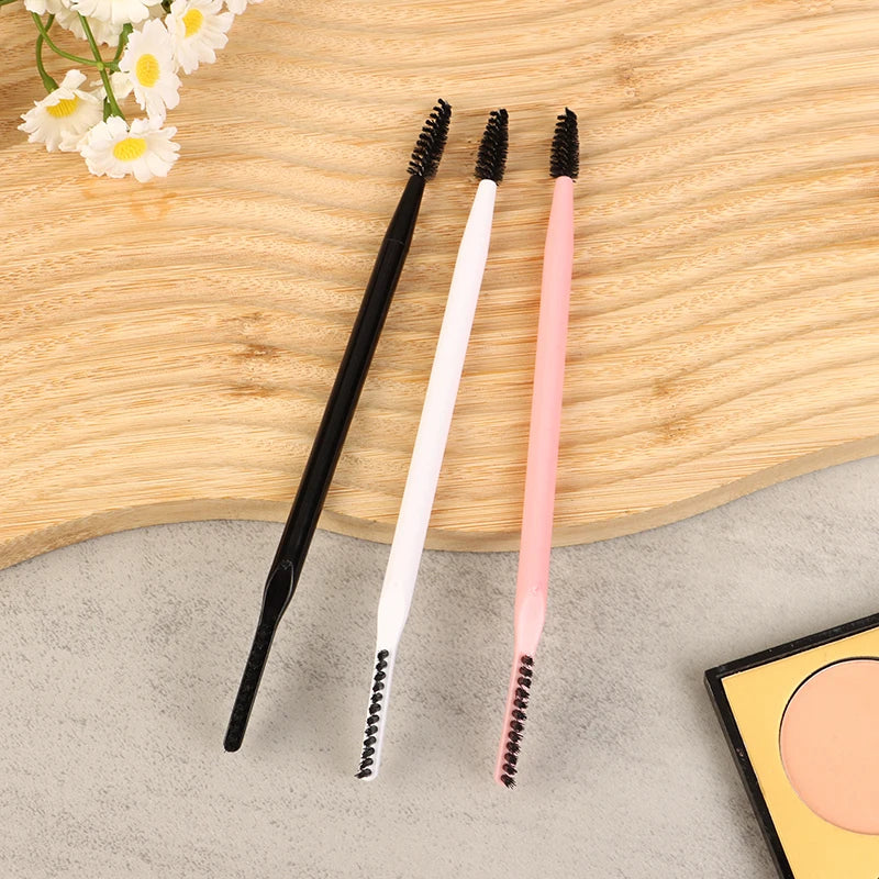 Double Headed Eyebrow Brush Eyelash Comb Reusable Salon Makeup Tool For Brow Grooming Eyelash Shaping
