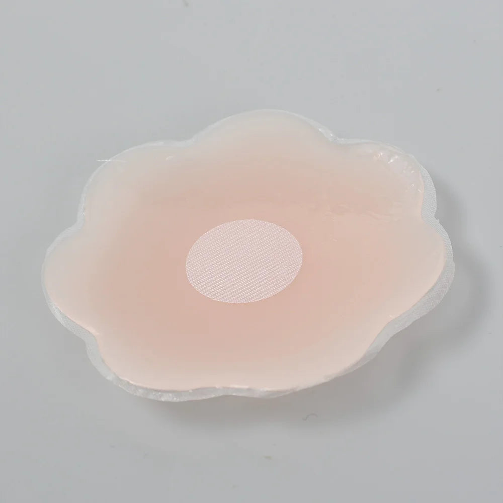 Round Reusable Breast Petals Lift Invisible Silicone Bra-less Pasties Pad Nipple Cover Invisible Petal Adhesive Stick on Bra