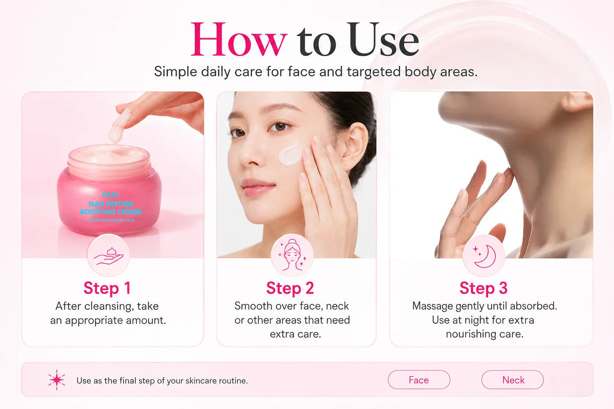NAD Peptide Boosting Cream, Face Cream to Improve Uneven Skin Tone & Suitable for All Skin Types, With NAD & Ceramide, Revitalizing & Plumping for a Clear & Glowing Complexion