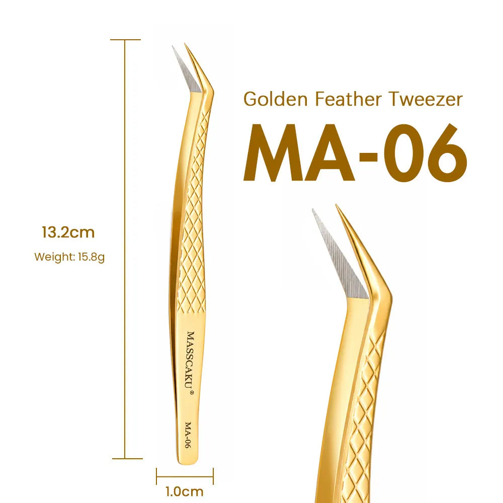 MASSCAKU Lash Pickup Tweezers Fiber Tip Beauty Salon Supplies High Accuracy Tool for Premade Fan Application