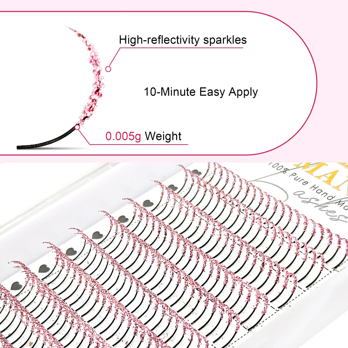 CoMango Shinning Colored Glitter Spikes Eyelash Extension Sliver Purple Blue Pink For Christmas Cosplay Party Makeup