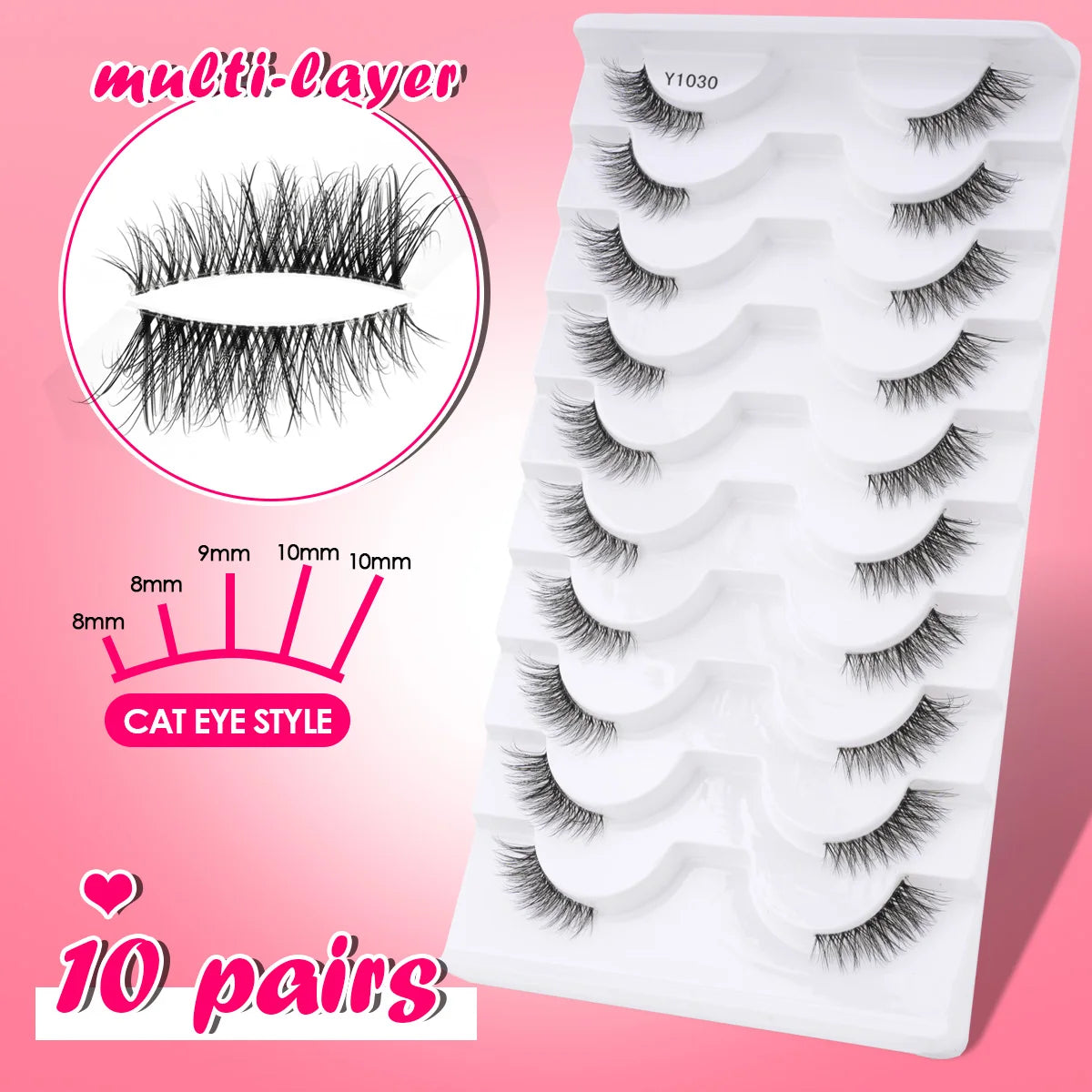 YSDO 5/10 Pairs Natural Eyelash Extension Hand Made Maquilagem Fluffy Fake Half Lashes Soft 3D Mink Lashes Makeup Faux Cilios