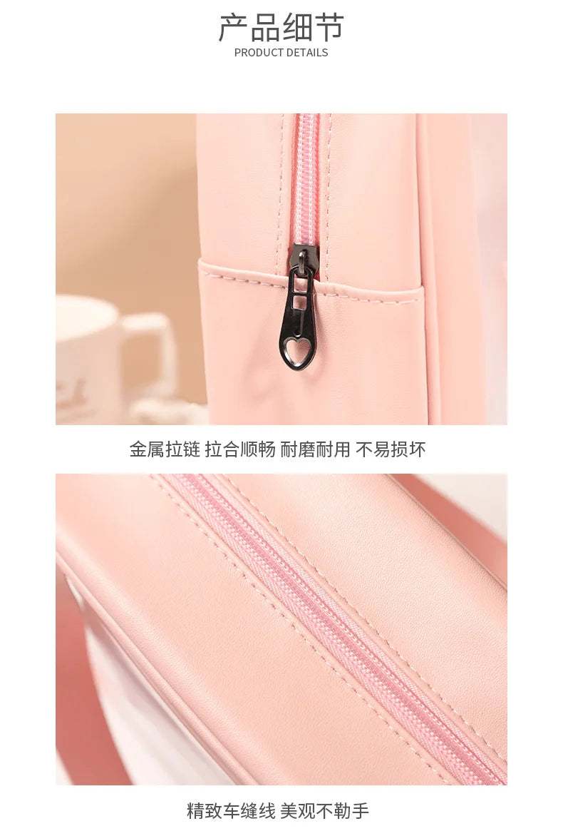 New Transparent Makeup Bag Set Toiletry Organizer Washbag for Women Portable Toiletries Pouch Travel Essential Cosmetics Bag