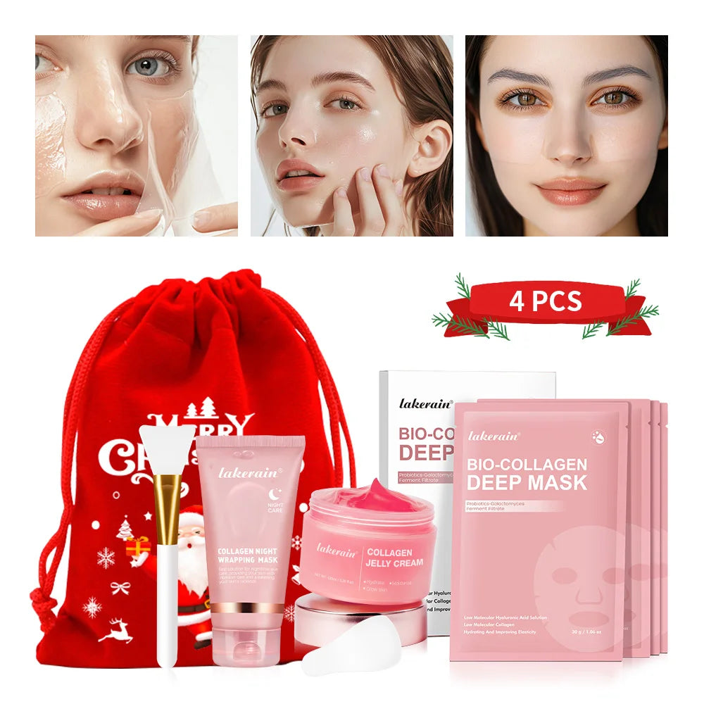 Peel Off Overnight Facial Mask Collagen Jelly Cream Night Wrapping Mask Sheet Mask Hydrating Moisturizing Facial Christmas Gift