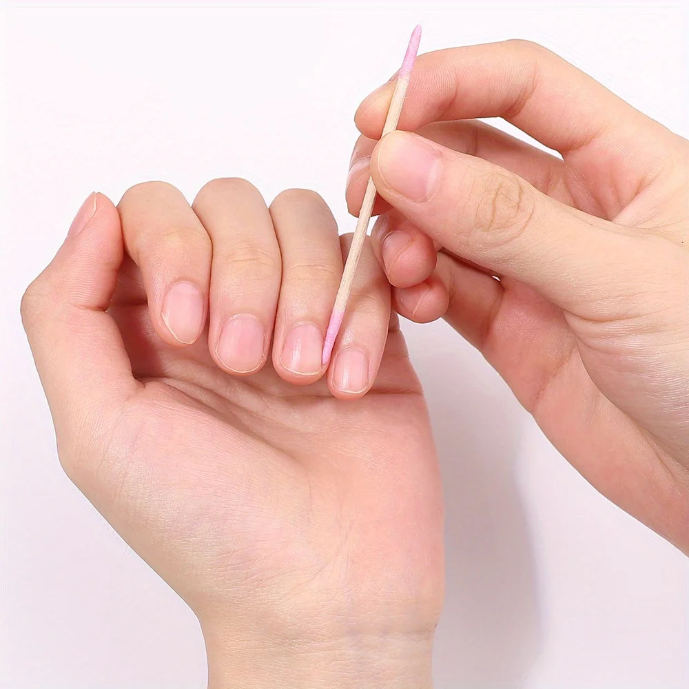 100/300/500Pcs Nails Wood Cotton Swab Clean Sticks Bud Tip Head Manicure Detail Corrector Nail Polish Remover Art Tool