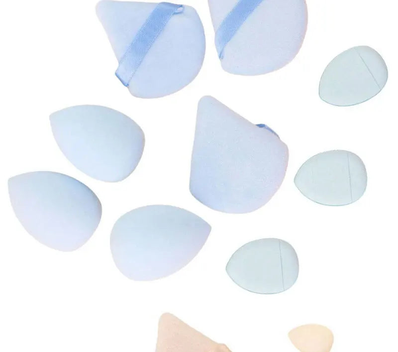 Solid Color 12PCS Makeup Sponge Set, Loose Powder and Finger Catching Thumb Puff Cotton Mini Powders Puffs Soft Makeups Eggs Set
