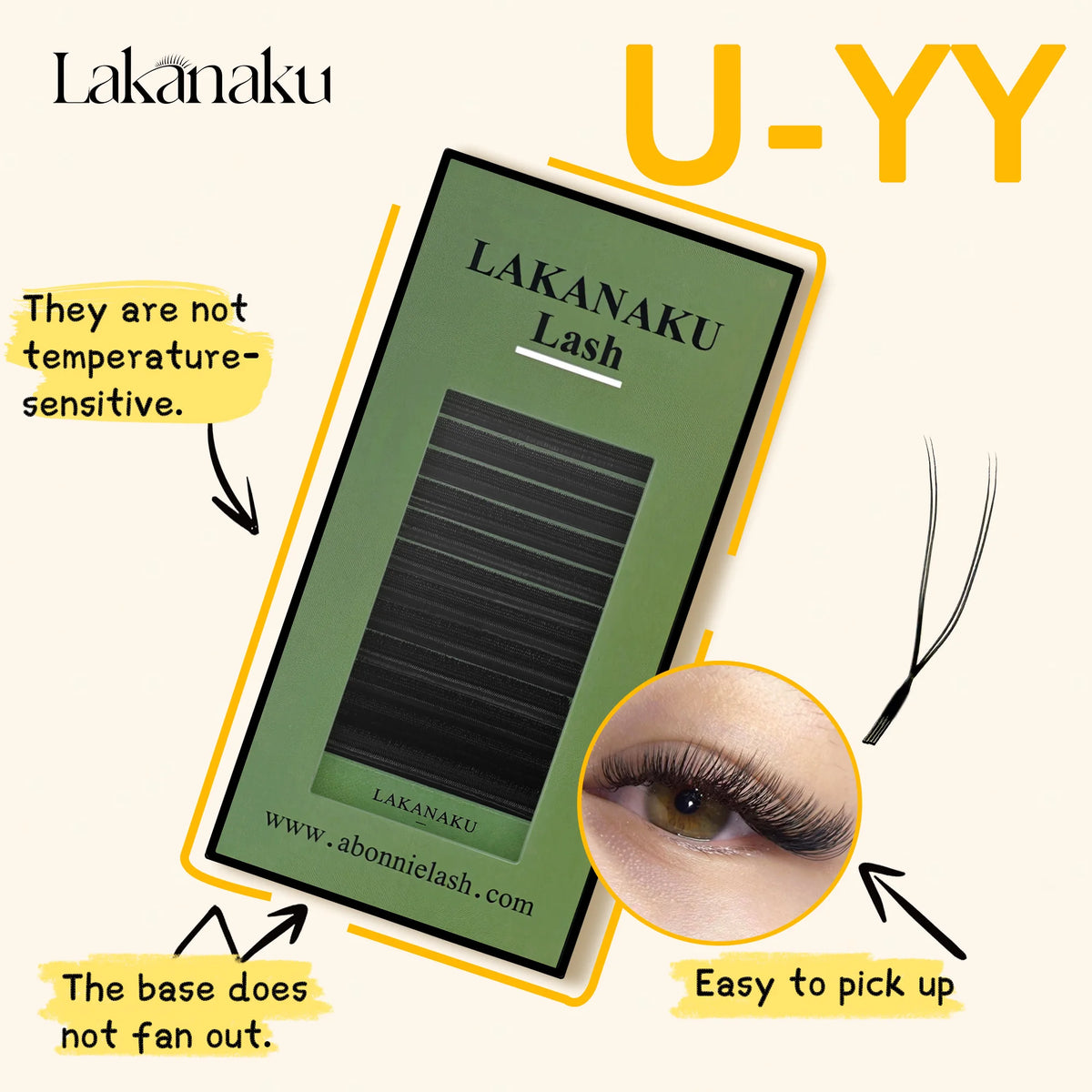 LAKANAKU Pointed Spikes Fibras Tecnologicas Pestañas Sharp Spike Flexible Light Lashes