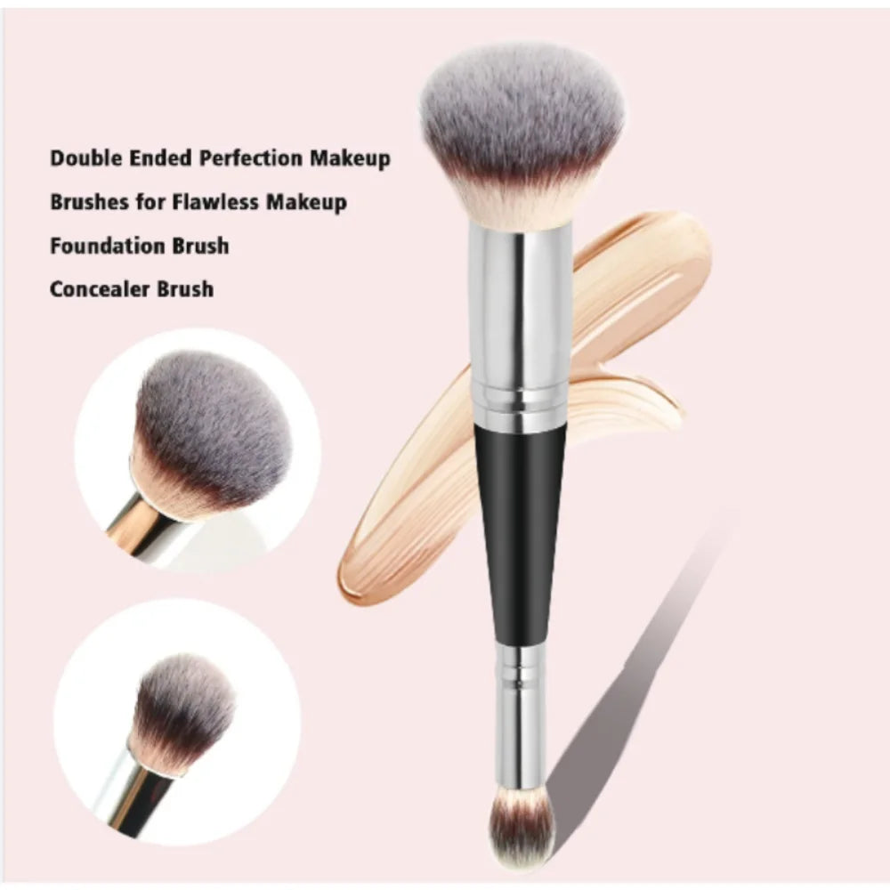 Double Head Makeup Brush 2 In 1 Blush Brush Concealer Highlighter Powder Brushes Blending Contouring Brush Beauty Make Up Tools