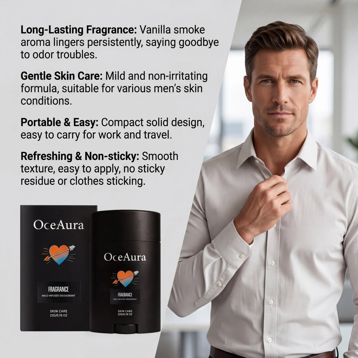 Men Deodorant Stick Anti Sweating Sweat And Odor Protection Lasting Fragrance Armpit All-Day Dry 48-Hour Underarm Refresh Sticks