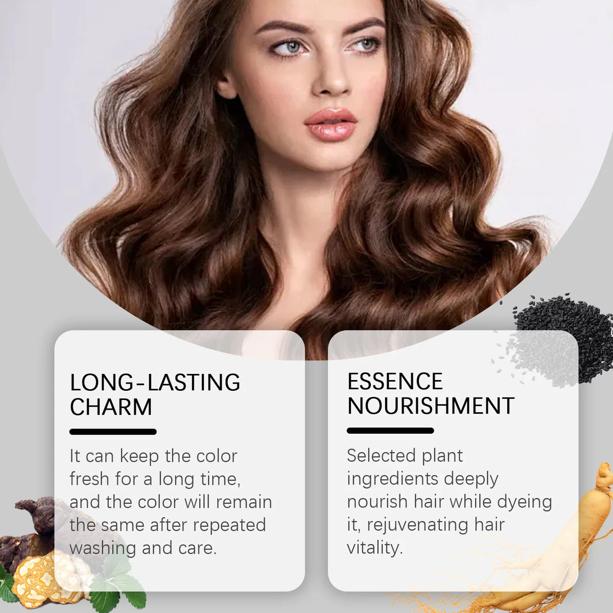 Polygonum Multiflorum Hair Dye Shampoo Herbal Nourish Repair Roots Boost Hair Vitality Repair Hair Damaged Instant Dye Shampoo