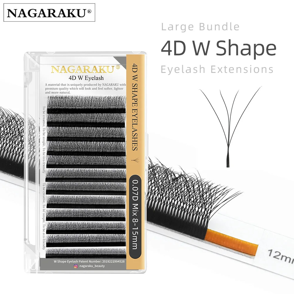 NAGARAKU Ship From USA 5 Cases YY W Shape 3D 4D 5D 6D 7D Eyelashes Fast Free Delivery in 2-5 days by USPS Express