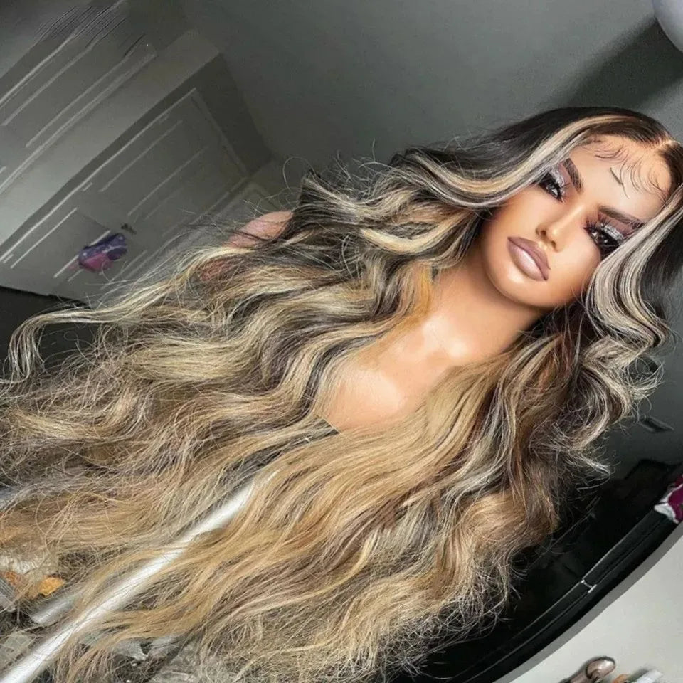 Navy Blue Light Pink Deep Wave Lace Front Wigs Free Part Long Curl Wavy Heat Fiber Synthetic Wig Makeup Cosplay Black Women Use