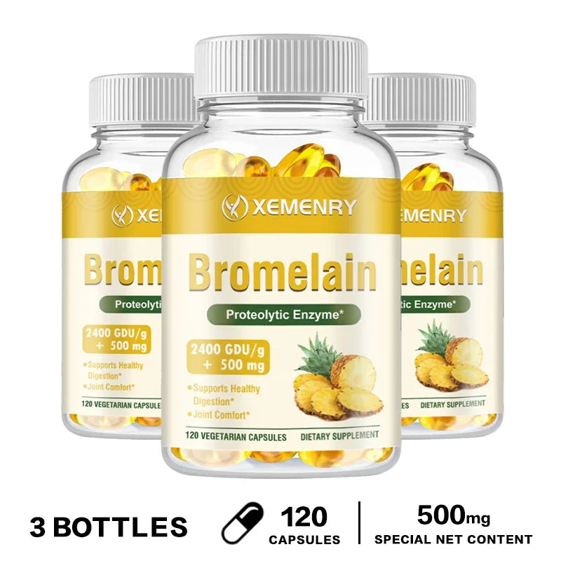 Bromelain Capsules - Supports Joint Health, Improves Digestive Health, Relieves Pain, and Boosts Immunity