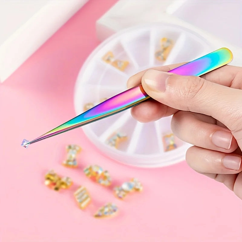 3 Pcs Set Stainless Steel Eyelash Tweezers Set Multi-Functional Makeup Tool Eyelash Tweezer Hair Removal Tweezer Pointed Tweezer