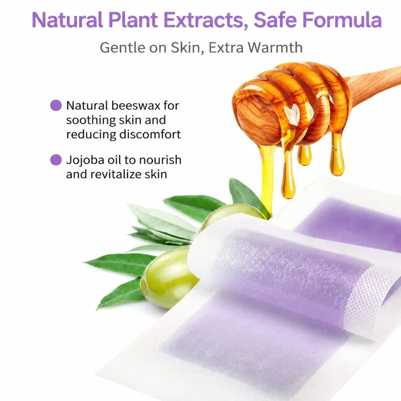 Honey Depilatory Wax Strips Double-sided Non-woven Fabric Wax Paper Full Body Hair Remover for Leg Armpit Bikini Arm Gentle