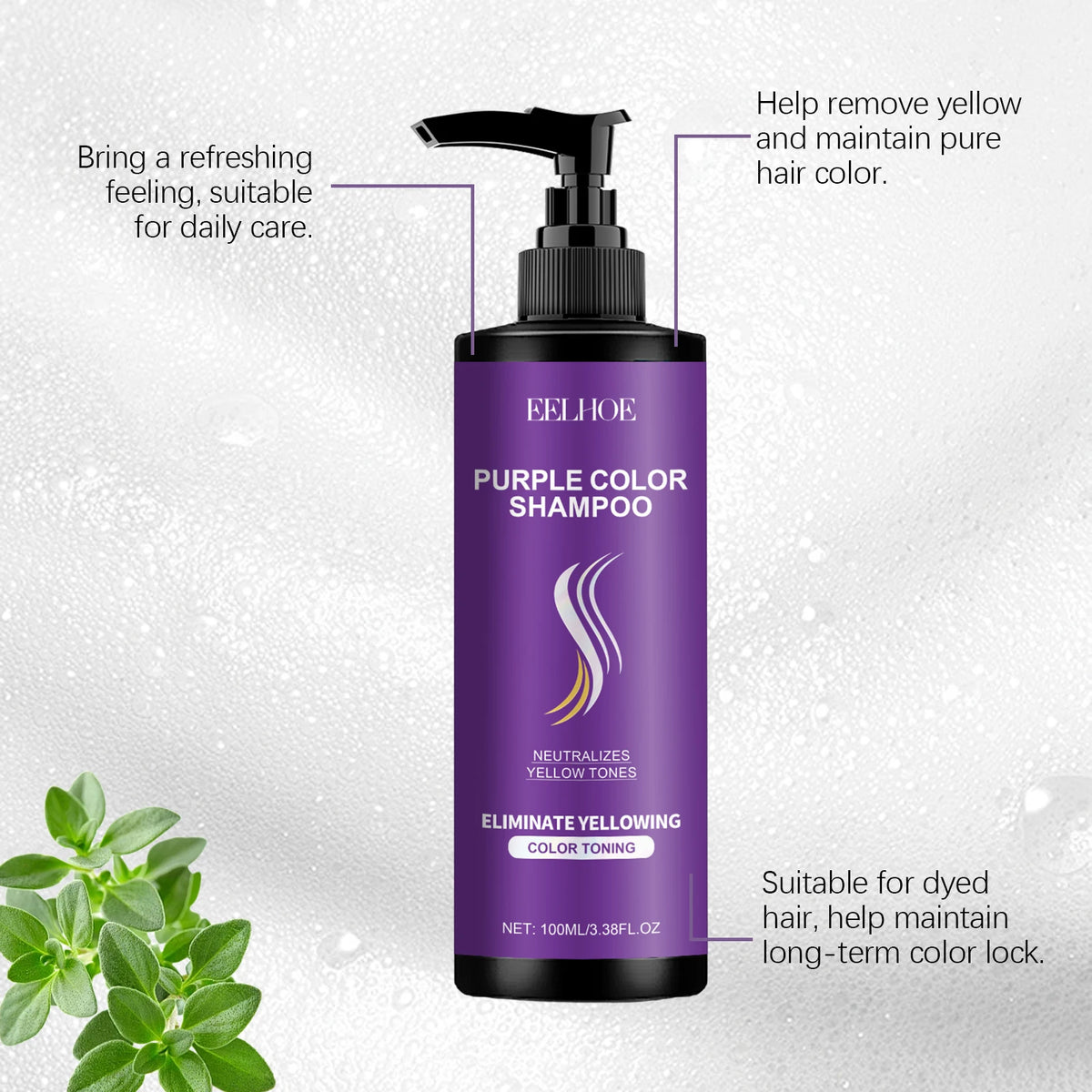 Purple Shampoo For Hair Care After Dyeing Deep Hydration Nourishing Scalp Long Lasting Lock Color Smoothing Hair Frizz Control