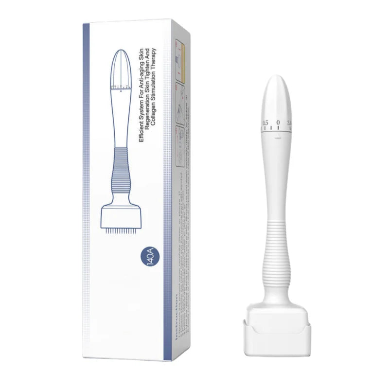 On Sale Derma Stamp Microneedling Face Roller Massager Adjustable Titanium Needle Length Skincare Beard Growth Scalp Hair