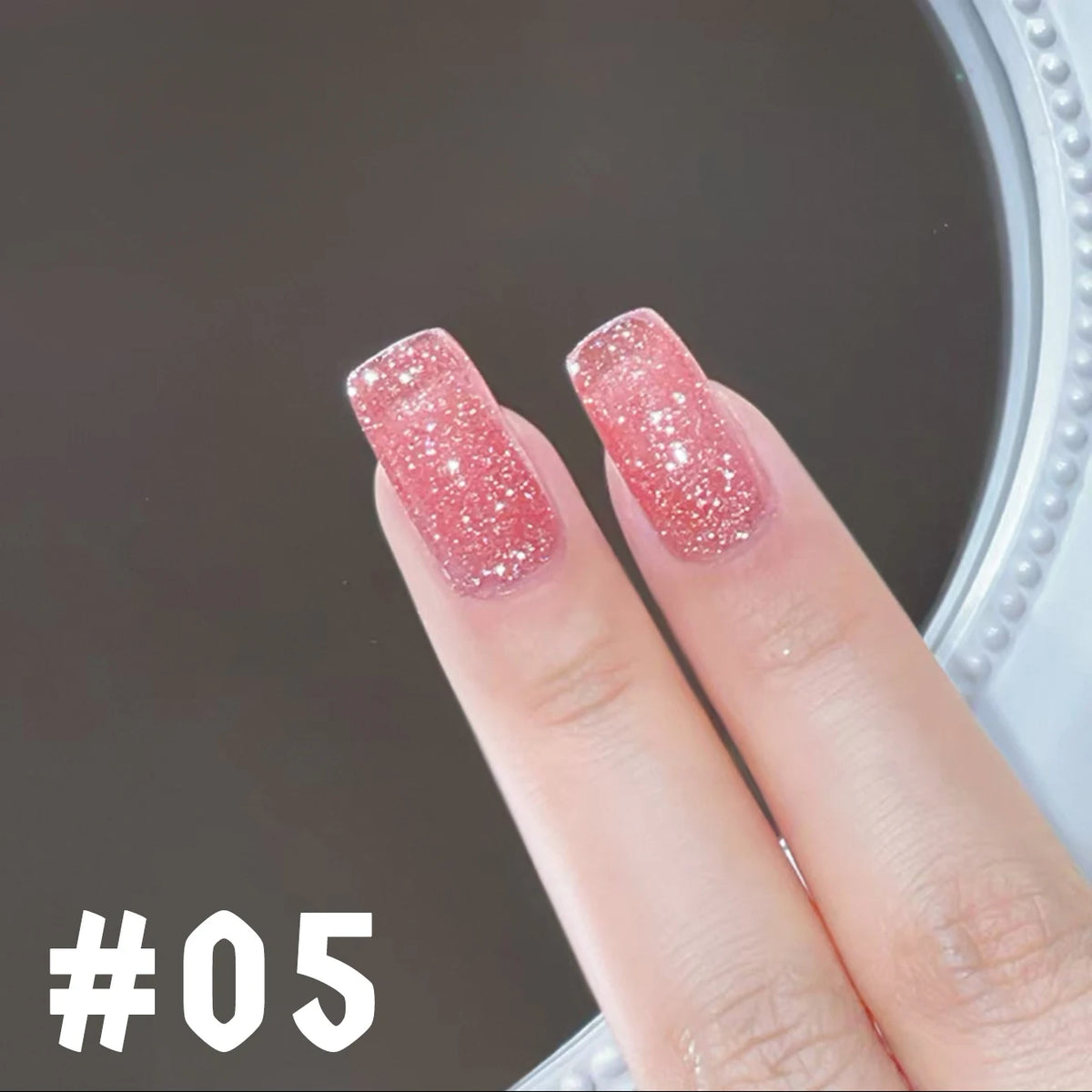 MN 1-9PCS Pink Blue White Green Color Series Gel Nail Polish With Strobe Glitter Brocade Diamond Gel Polish