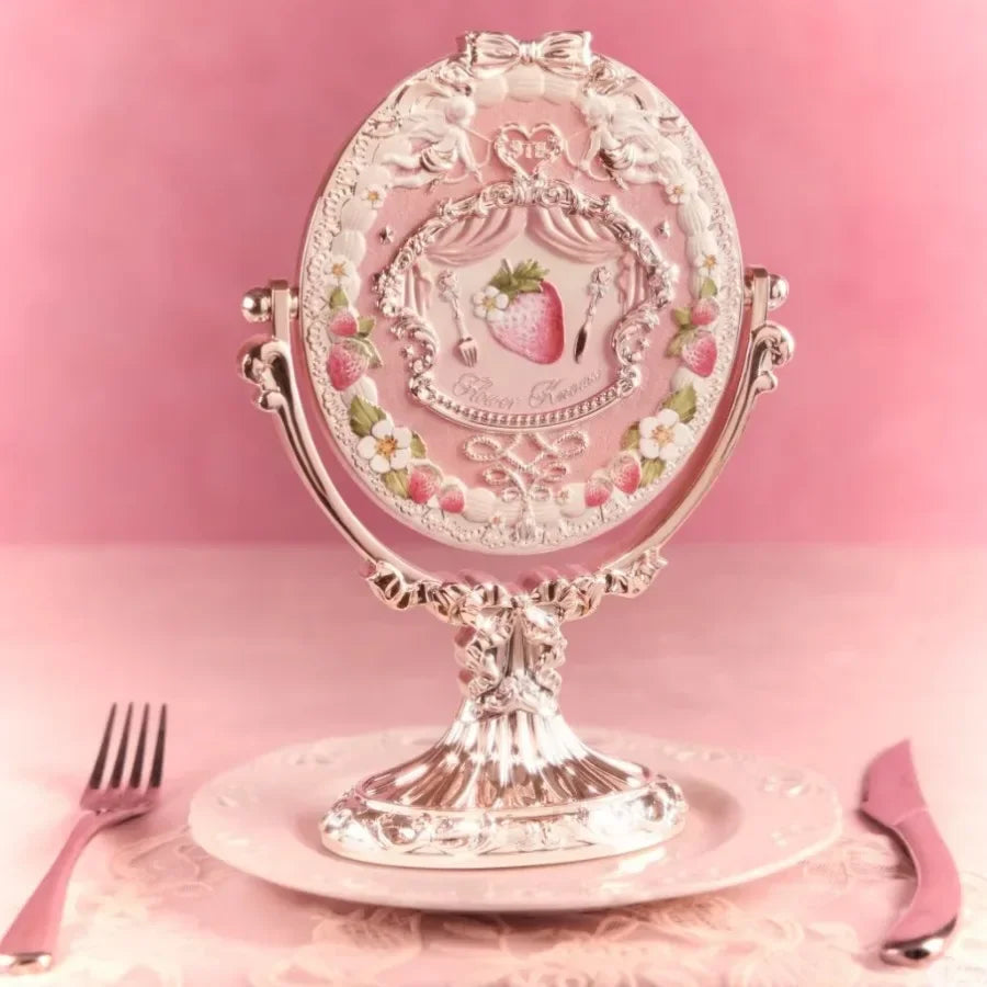 Flower Knows 10th Anniversary Vanity Mirror Rococo-Inspired Tabletop Mirror for Vanity & Display Makeup Big Mirrors