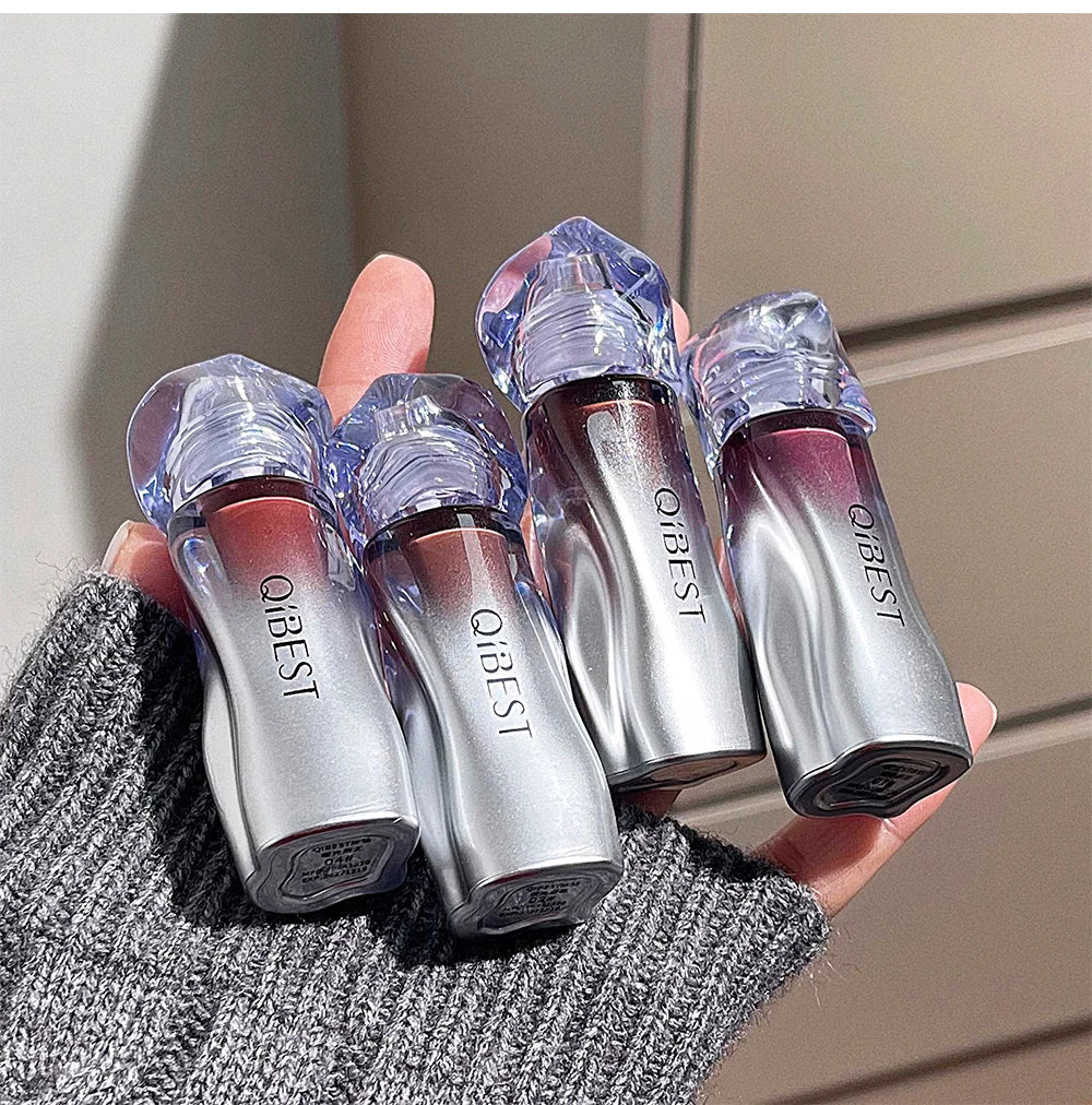 QIBEST Matte Velvet Liquid Lipstick Natural Long-Lasting Highly Pigmented Lip Mud Portable Finish Universal Lip Gloss Makeup