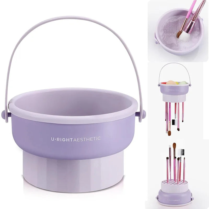 Makeup Brush Cleaning Bucket Washing and Drying Tools Beauty Makeup Powder Puff Cleaning Artifacts Drying Rack Storage Box