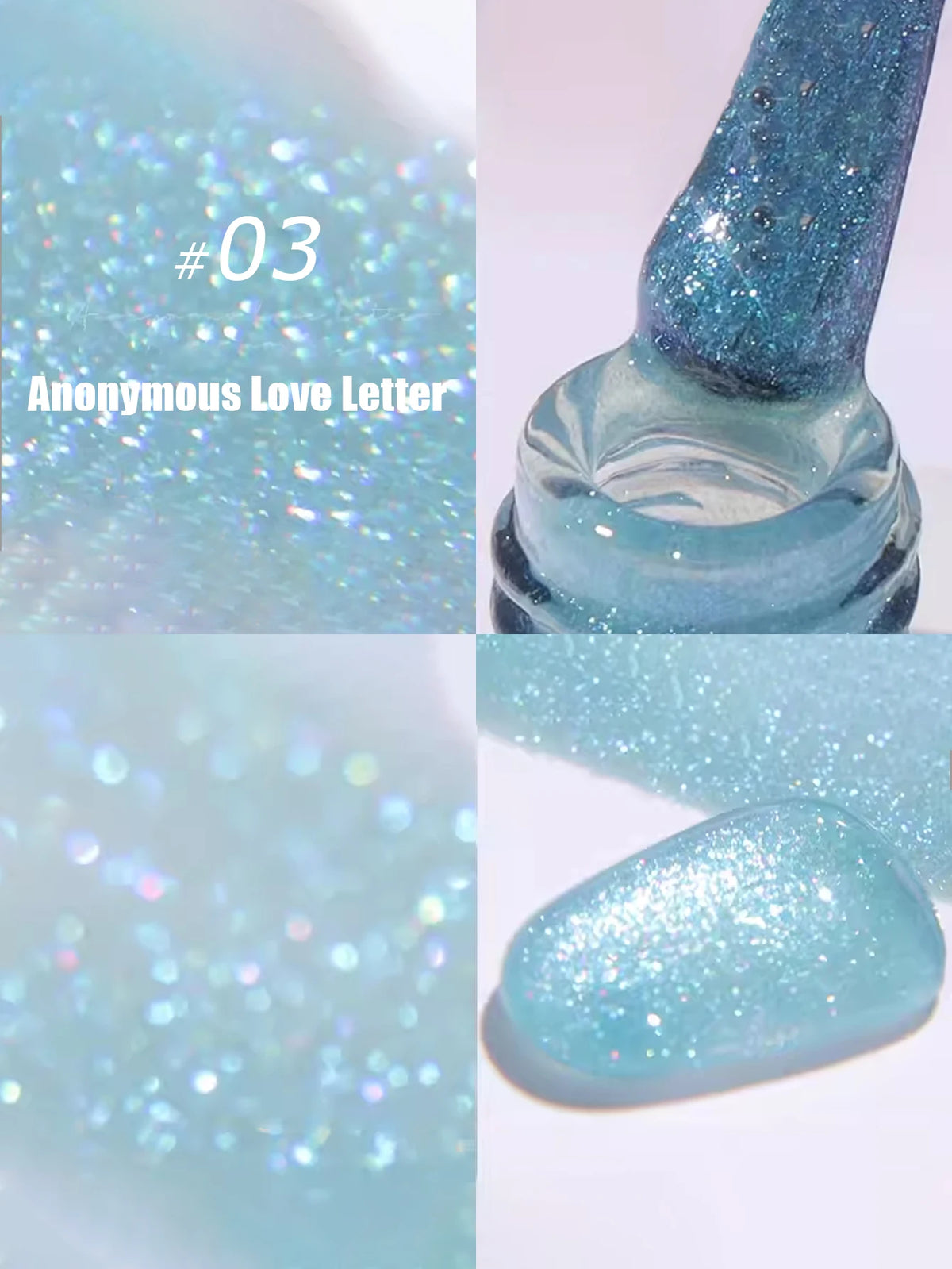 MN 1-9PCS Pink Blue White Green Color Series Gel Nail Polish With Strobe Glitter Brocade Diamond Gel Polish
