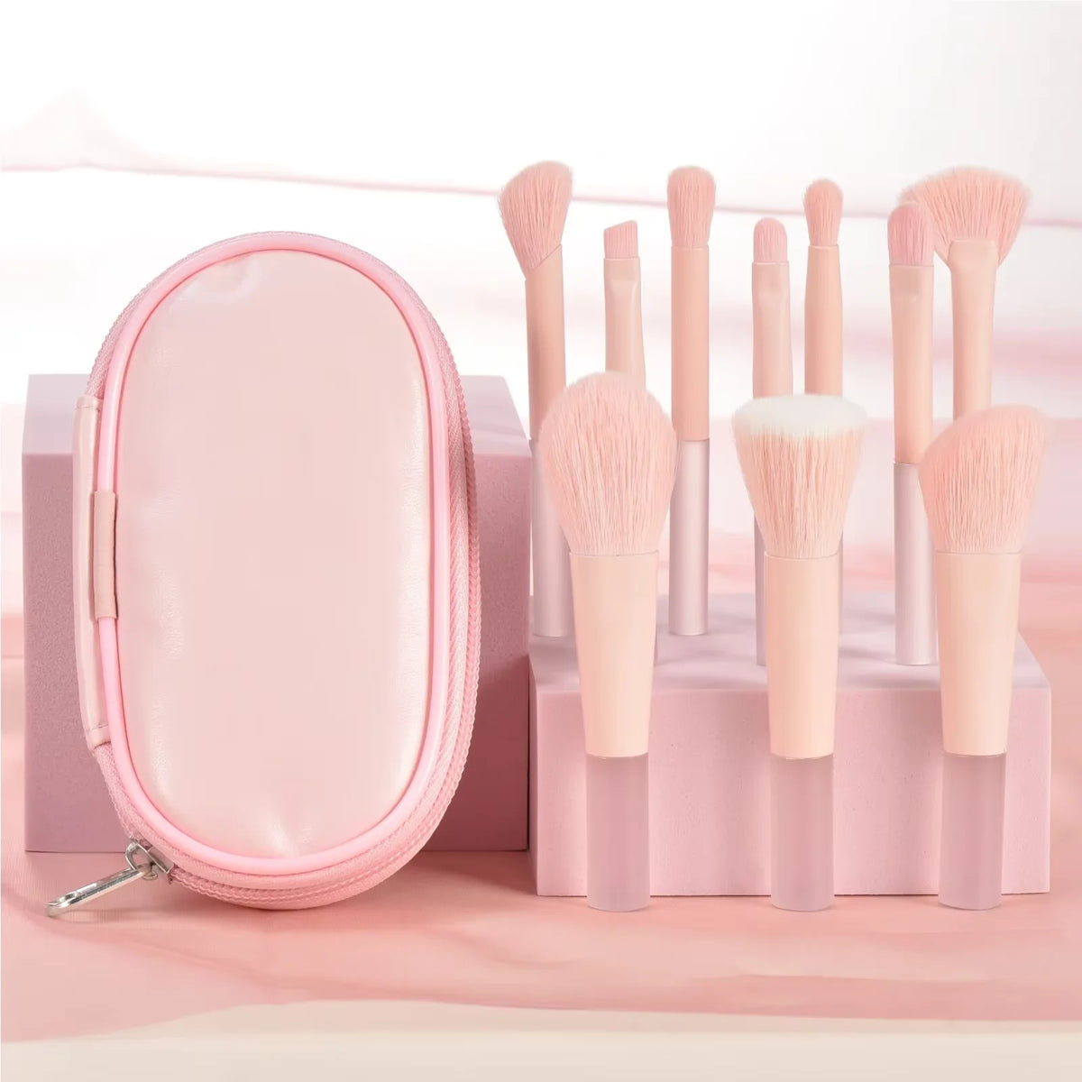 10pcs Mini Makeup Brush Set Powder Eyeshadow Foundation Blush Blender Concealer Beauty Makeup Tools Brush Professional Supplies