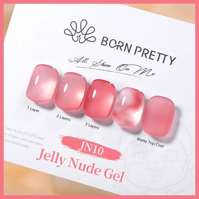 BORN PRETTY Water Light Cat Magnetic Gel Nail Polish Nude Milk White Jelly Color Semi Permanent Soak Off UV LED Gel Varnish DIY