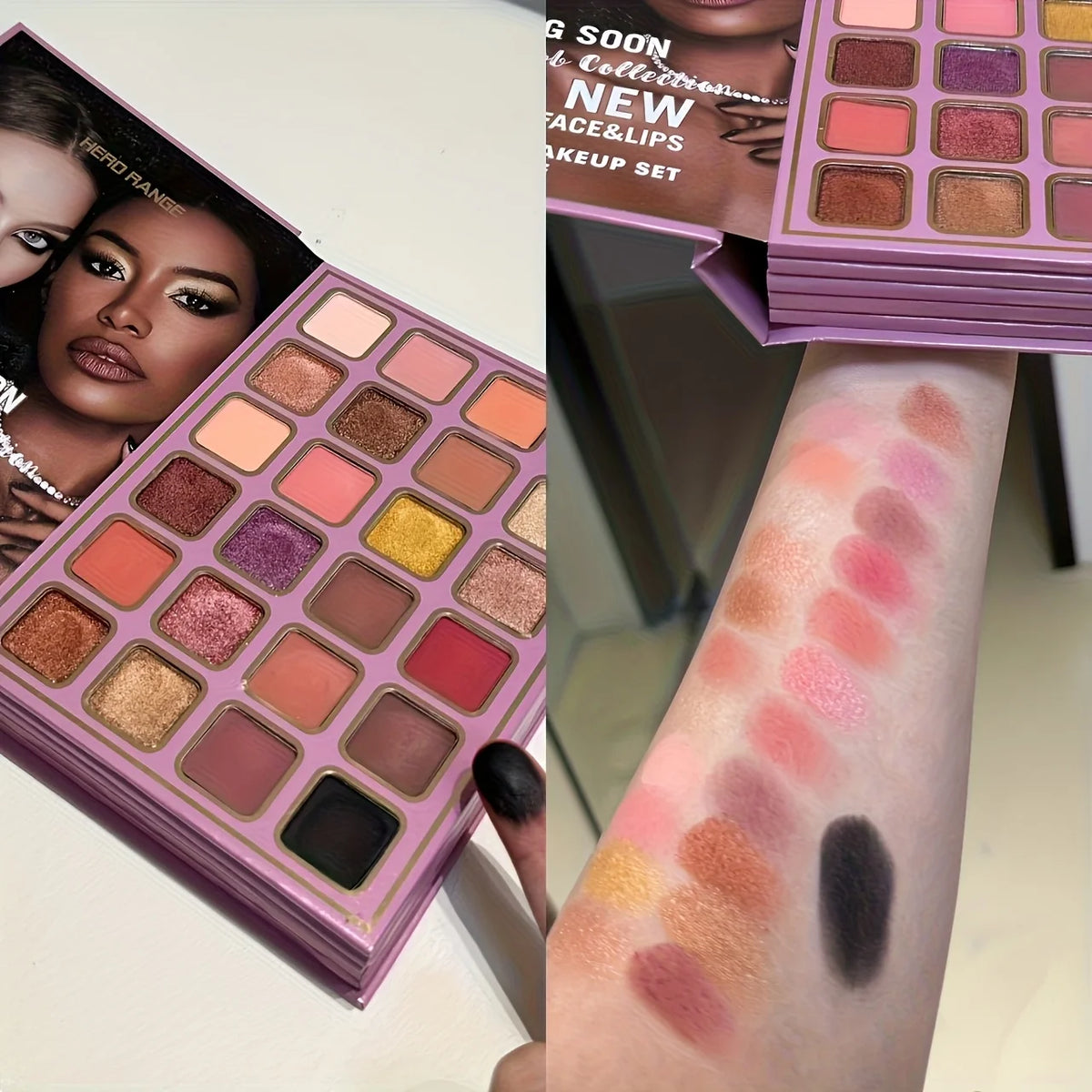 78 Colors Multi Makeup Palette with Brushes Matte Shimmer Eyeshadow Blush Highlight Lip Gloss Set Christmas Gift