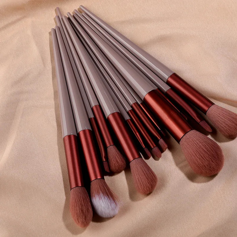 13pcs Makeup Brushes Set Eye Shadow Foundation Women Cosmetic Brush Eyeshadow Blush Beauty Soft Make Up Tools Bag