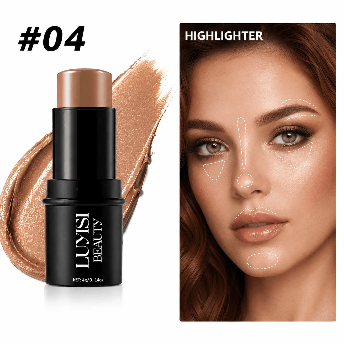 1PC Face Makeup Stick,Available in Contour,Highlighter&Blush,Natural Sculpted Glow Finish,Luxurious Cosmetics For Dairy Or Party