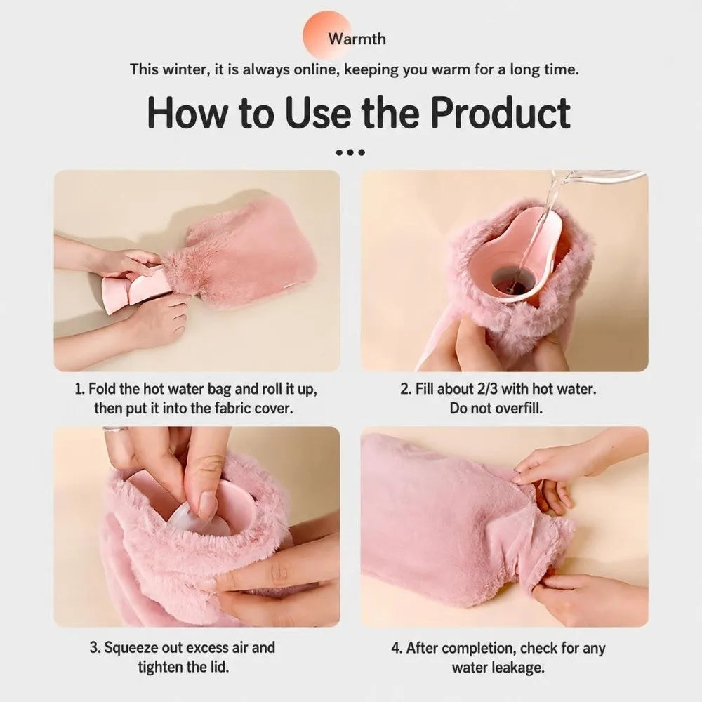 1000ml/2000ml Hot Water Bottle Explosion-Proof Warm Water Bag Leak-proof Hot Water Bag Winter