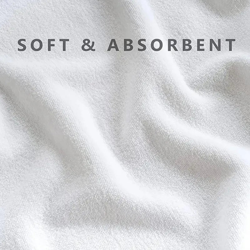 Cotton Towel Set 1/2/3PCS 34x74cm Face Hand Hair Towels & 70x140cm Big Bath Towel Cover - Absorbent Home Towels White Blue Cream