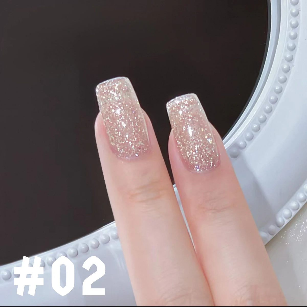 MN 1-9PCS Pink Blue White Green Color Series Gel Nail Polish With Strobe Glitter Brocade Diamond Gel Polish