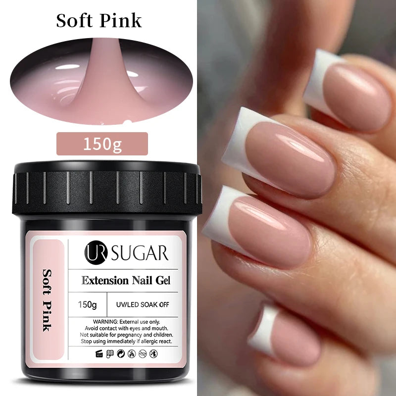 UR SUGAR 150g Extension Jelly Nude Pink Rose Red Quick Extension Gel Nail Polish Nail Extension UV LED Manicure Soak Off