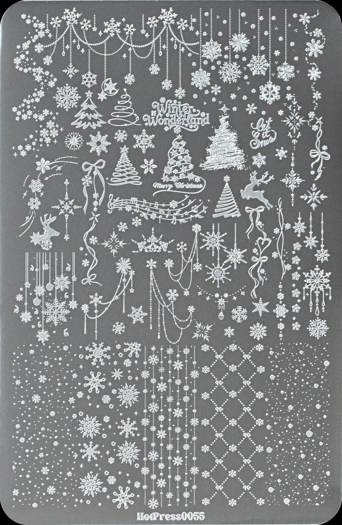 1pcs Christmas Tree Snowflake Nail Art Stamping Plate Bow Deer Dot Cat Elk Xmas Tree Winter Nail Template Manicure Tranfer Tools