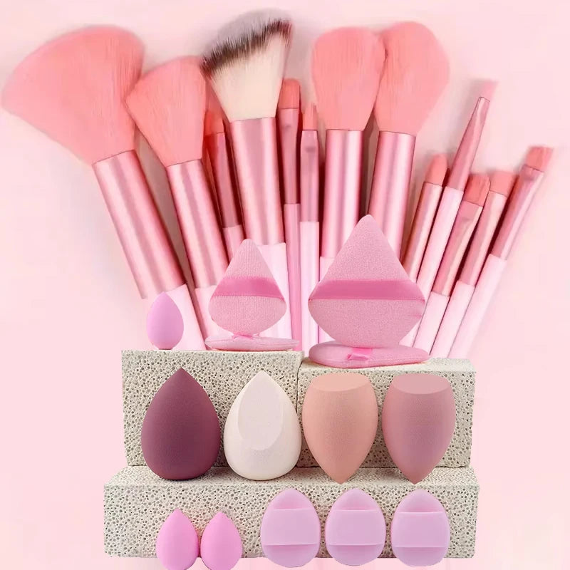 10pcs Mini Makeup Brush Set Powder Eyeshadow Foundation Blush Blender Concealer Beauty Makeup Tools Brush Professional Supplies
