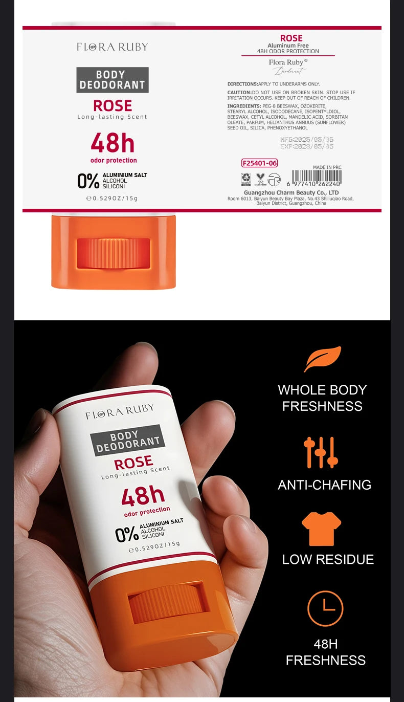 6Pcs/set Deodorant Women Men & Solid Perfume 48H Sweat Proof Deodorizing，Dry & Refreshing Sports Fragrances Scent Set