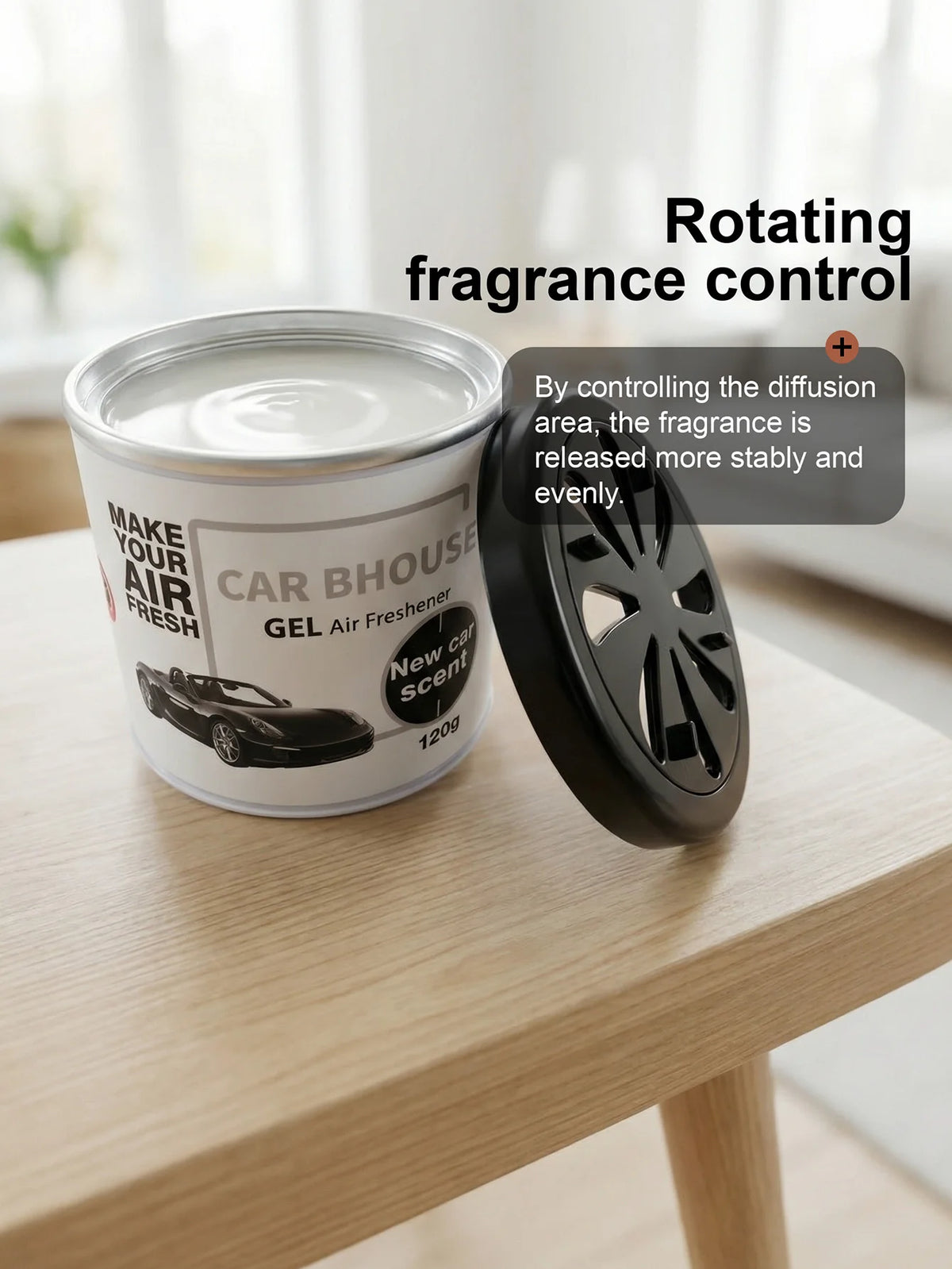 Dual-Purpose Air Freshening Gel for Cars and Homes, 120g with Fruity and Floral Fragrance, Providing Long-Lasting Scent.