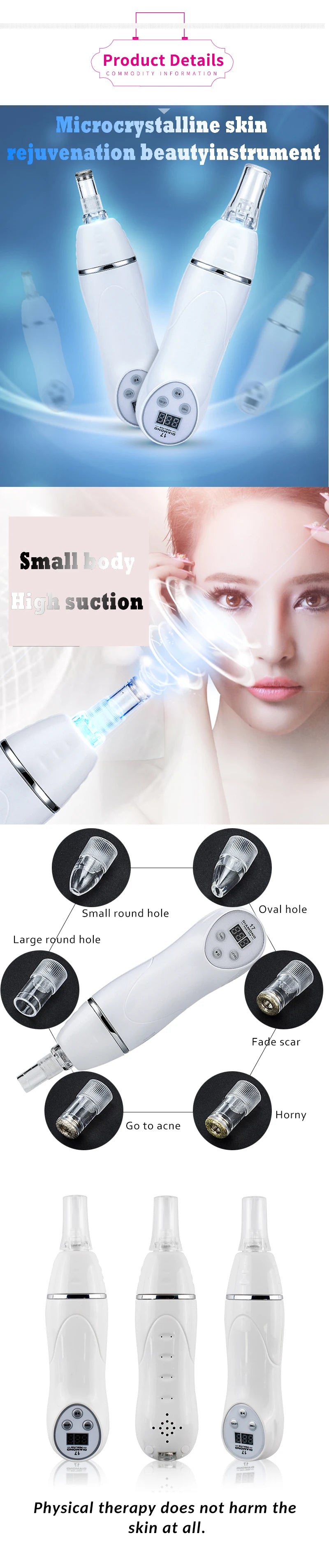 Diamond Dermabrasion Peeling Blackhead Acne Pore Remove Facial Skin Care Beauty Machine Home Vacuum Face   Beauty Equipment