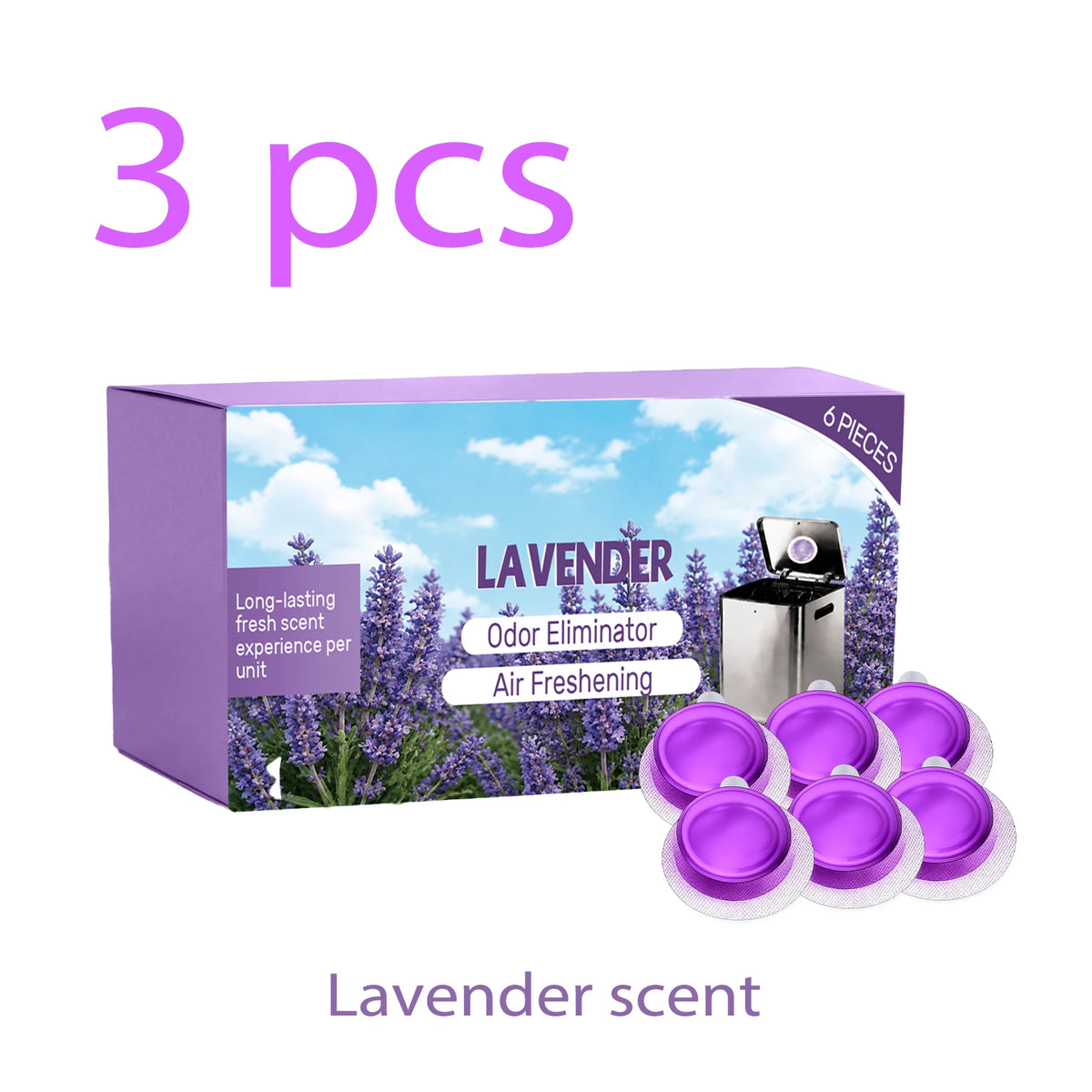 6pcs Trash Can Deodorizer Eliminate Unpleasant Odor Long Lasting Fresh Scent Air Freshener Sticker for Kitchen Bathroom