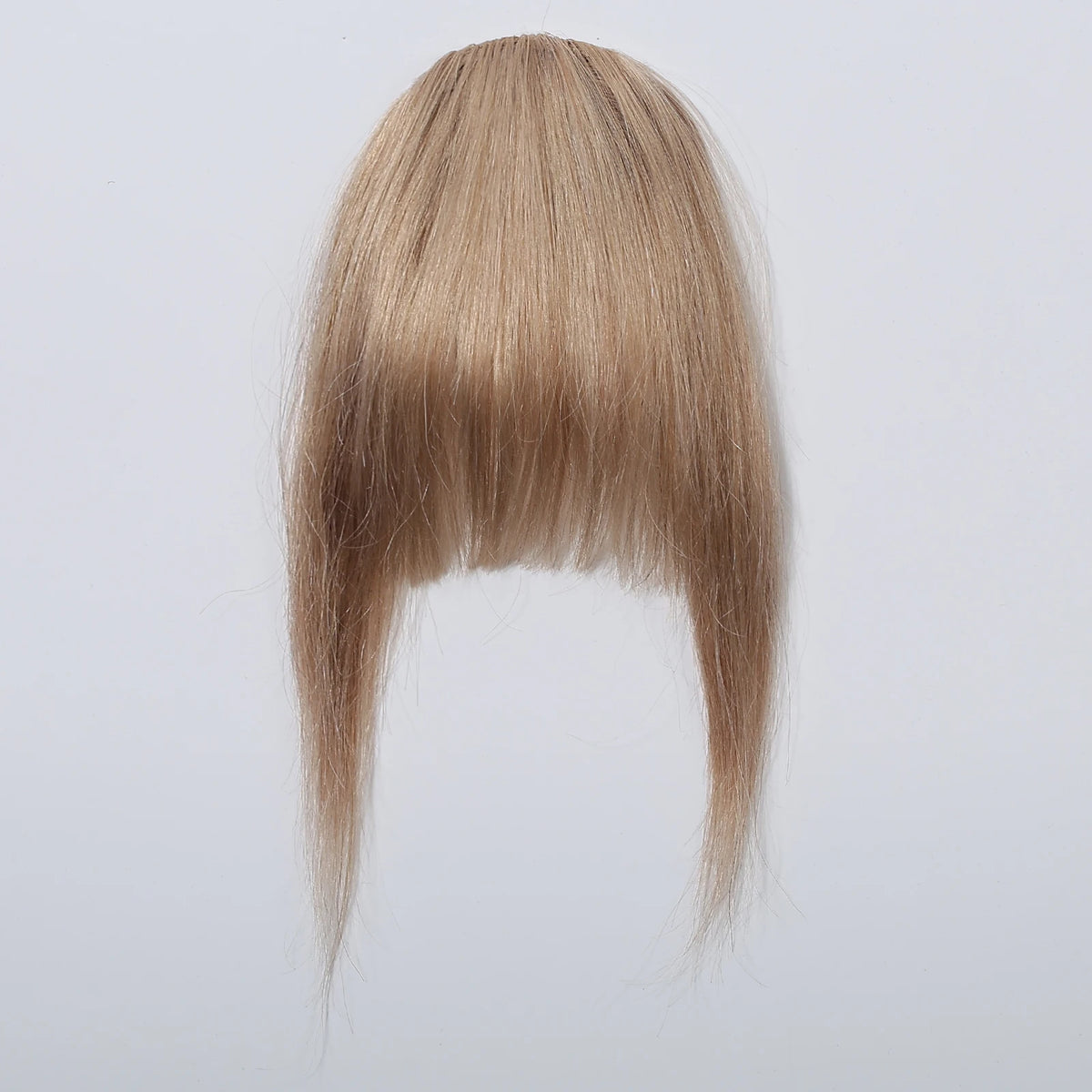 100% Human Hair Bangs Blonde Brown Wispy Bang Hair Clip in Bangs Fringe with Temples Hairpiece for Women Clip on Air Bang 4.5in