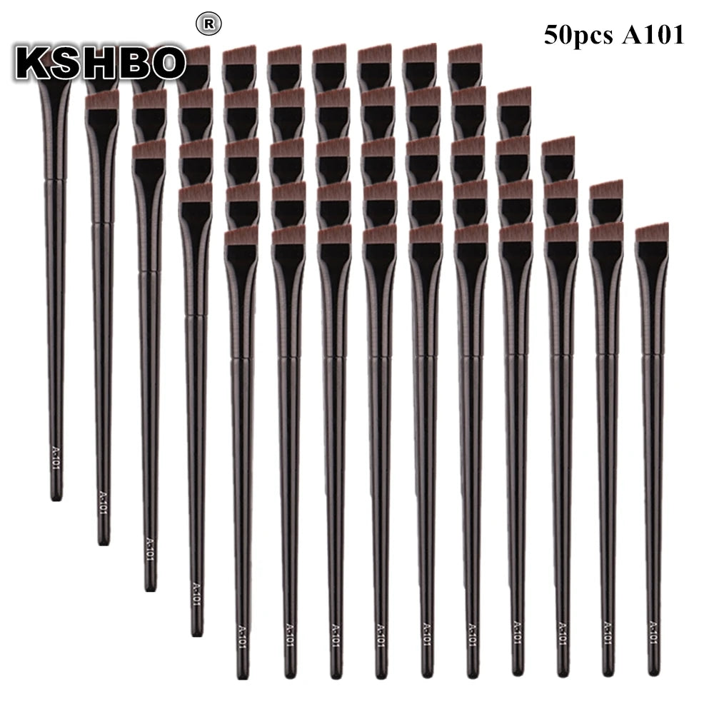 KSHBO 50Pcs Set Portable Eyebrow Contour Brush Eyeliner Small Angle Brush Female Makeup Tool for Eyebrow Grooming