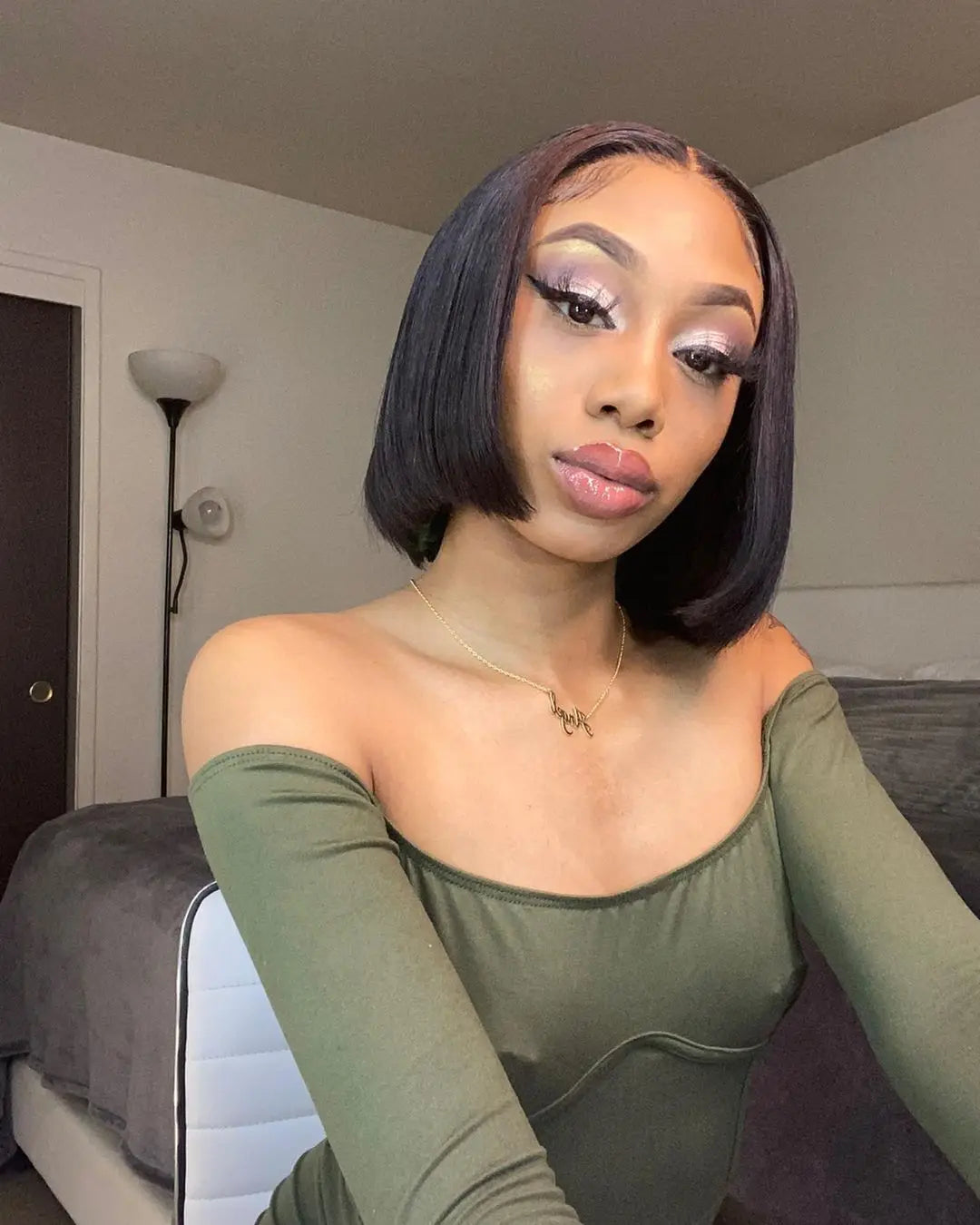 Brazilian HD Transparent 13x4 Bone Straight Short Bob Human Hair Wigs 13x6 Straight Lace Front Wigs For Women 250 Density