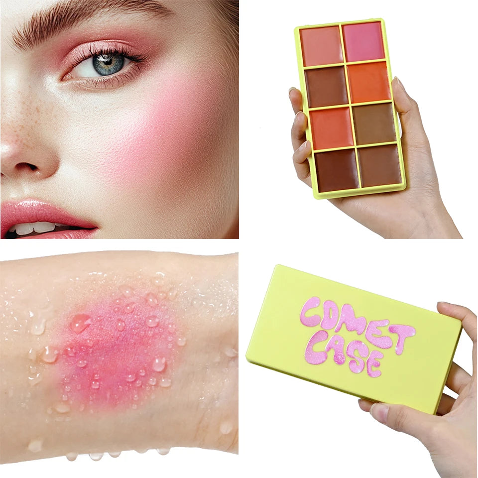 8 Shades Eyebrow Blush Palette With 3Pcs Makeup Brushes  Matte Shimmer Shadow Long Lasting Cosmetics Halloween Makeup Set