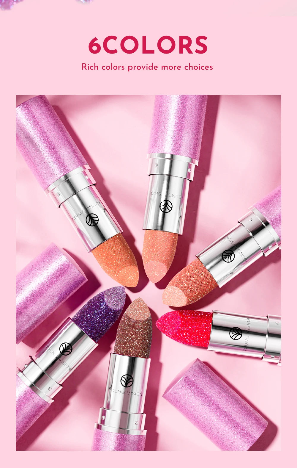 Multi-Color Non-stick Cup Matte Lipstick Flash Lasting Easy Color Diamond Lipstick Dark Halloween Look