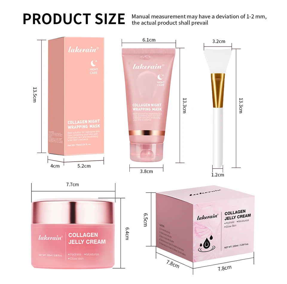 Peel Off Overnight Facial Mask Collagen Jelly Cream Night Wrapping Mask Sheet Mask Hydrating Moisturizing Facial Christmas Gift