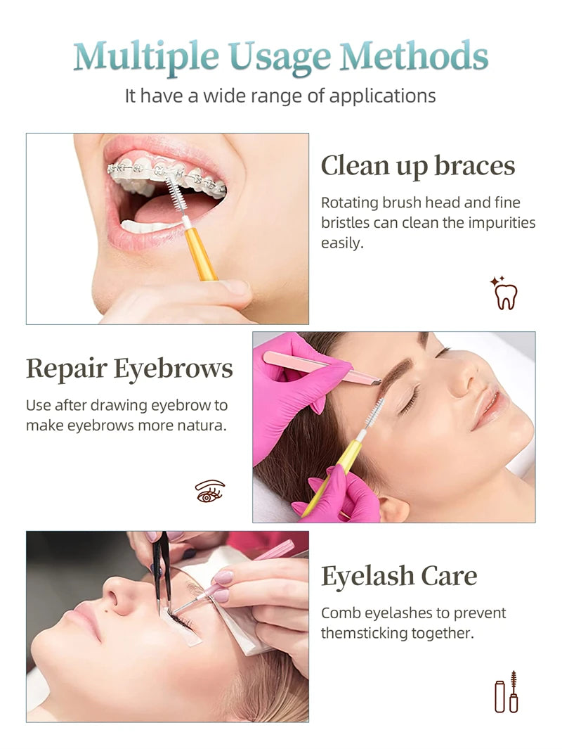 50/10pcs Mini Eyebrow Brush Brow Perm Brush Disposable Lashes Extension Lifting Bendable Mini Eyelash Brush Applicators Tool
