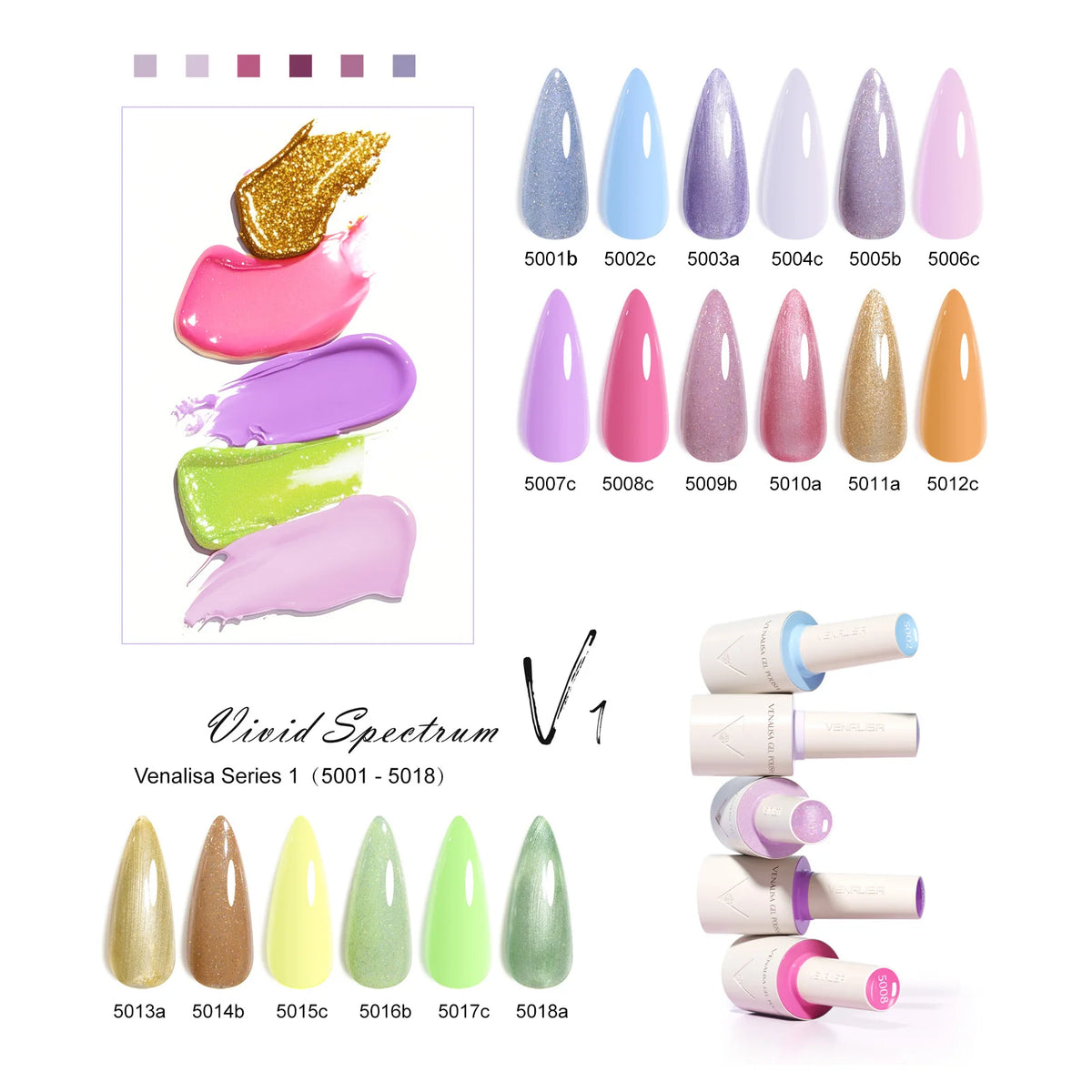 Venalisa Liner Gel 8ml French Nail Gel Polish UV LED Painting Gel Nail Art Design Gorgeous Glitter Color DIY Drawing Polish