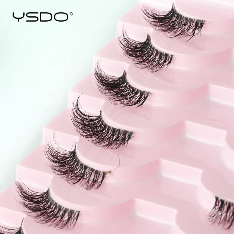 YSDO 5/10 Pairs Natural Eyelash Extension Hand Made Maquilagem Fluffy Fake Half Lashes Soft 3D Mink Lashes Makeup Faux Cilios